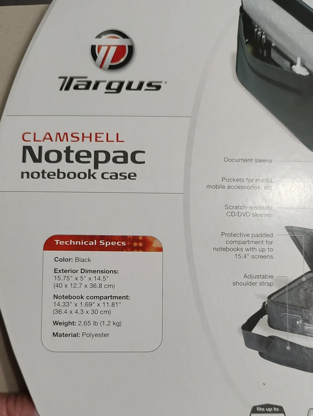 Targus Black Clamshell Notebook Case